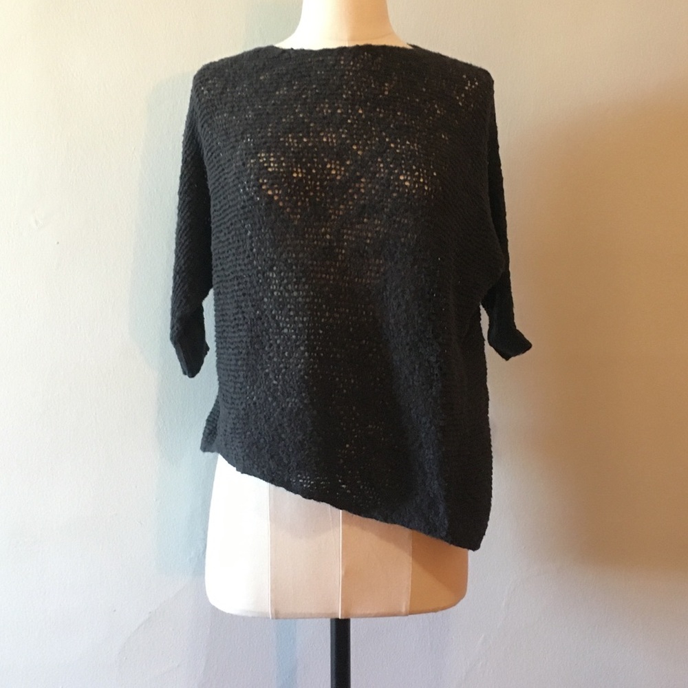 Eileen Fisher Asymmetrical Navy Sweater